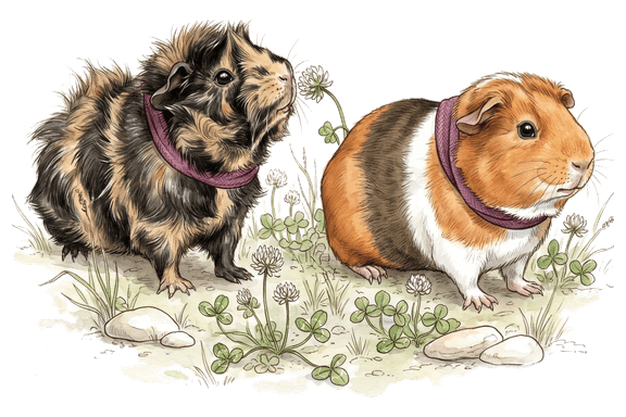 Beaker and Mooshu, Wheekly’s two guinea pig guides, looking around curiously.